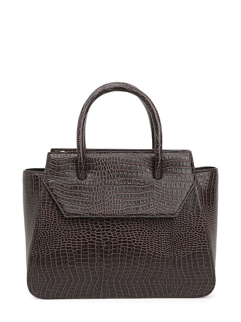 KLEIO Vegan Leather Handbag for Women & Girls - Croco Embossed Design - Image 3